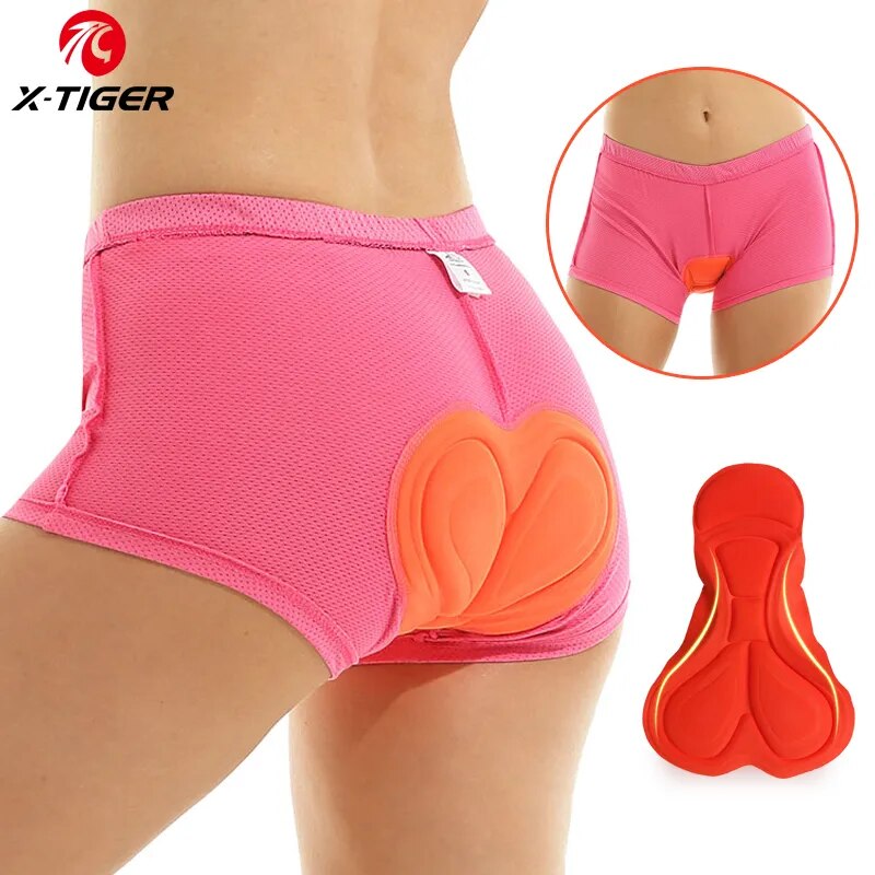 Mountain Biking Shorts Women - X-TIGER-Roupa Interior De Ciclismo para Mulheres,