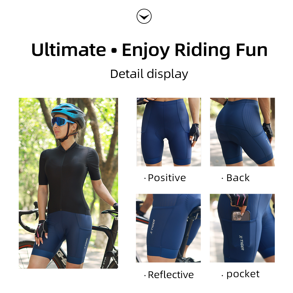 X-tiger azul ciclismo shorts b - Mountain Biking Shorts Women avaliação e preço