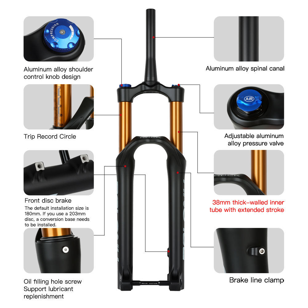 Bolany 38mm stanchion biciclet - Mtb Fork Air avaliação e preço