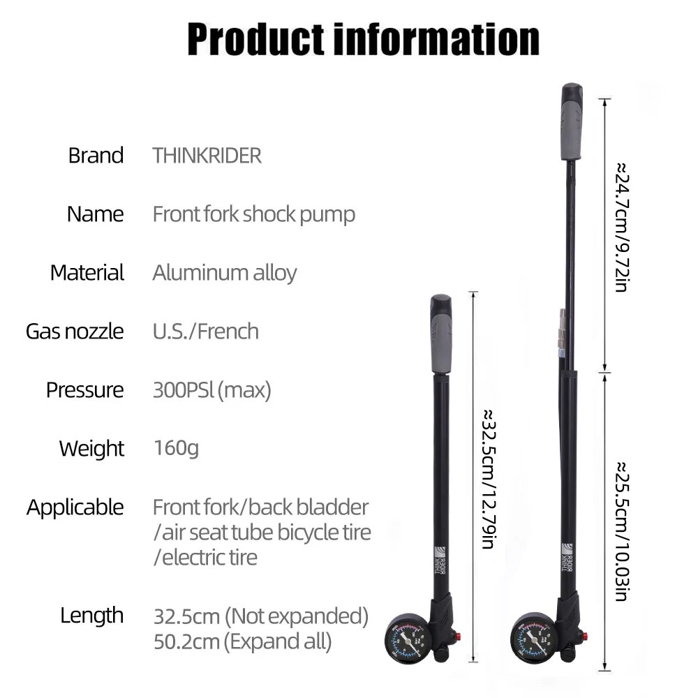 ThinkRider Bomba de ar portáti - Mtb Fork Air avaliação e preço